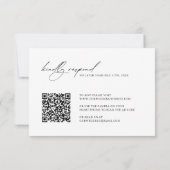 Minimale moderne legante QR-code bruiloft RSVP (Achterkant)
