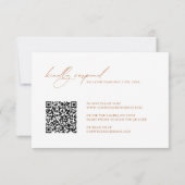 Minimale moderne legante QR-code bruiloft RSVP (Achterkant)