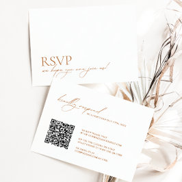 Minimale moderne legante QR-code bruiloft RSVP