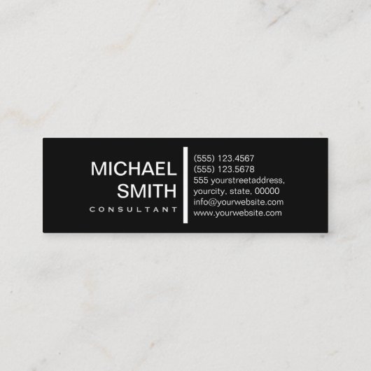 Minimale moderne legante zeep en zwart mini visitekaartje (Achterkant)