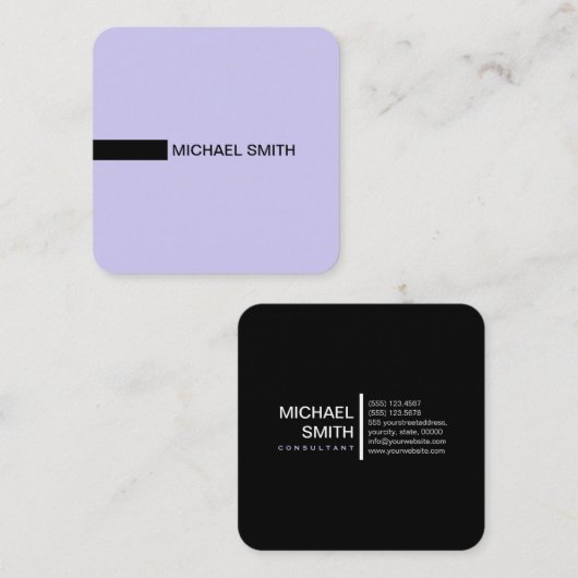 Minimale moderne legante zeep en zwart vierkante visitekaartje (Voorkant / Achterkant)