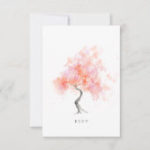 Minimale moderne lichtroze Waterverf RSVP Kaartje (Voorkant)