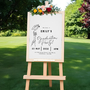 Minimale moderne lijnkunst afstudeer welkomstbord perfect poster