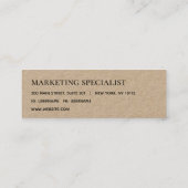 Minimale moderne lijnnaam Kraft Mini Visitekaartje (Achterkant)