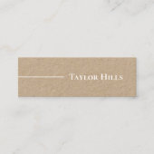 Minimale moderne lijnnaam Kraft Mini Visitekaartje (Voorkant)