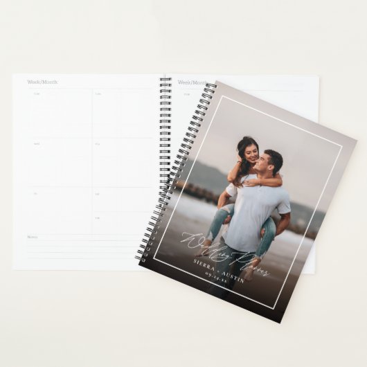 Minimale moderne Lijst bruiloft Planner 2 foto (Display)