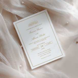 Minimale moderne lijst gouden schrift Moslim bruil Kaart