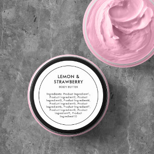 Minimale moderne lijst met ingrediënten ronde sticker