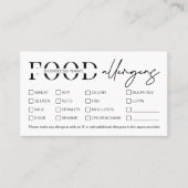 Minimale moderne lijst van voedselallergie voor Lo Visitekaartje (Voorkant)