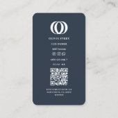 Minimale moderne Logo O donkerblauwe houtskool Visitekaartje (Achterkant)