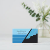 Minimale moderne luxe blauw visitekaartje (Staand voorkant)