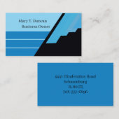 Minimale moderne luxe blauw visitekaartje (Voorkant / Achterkant)