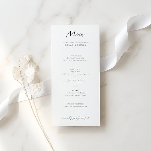 Minimale Moderne Luxe | Elegant Zwart & Wit Menu
