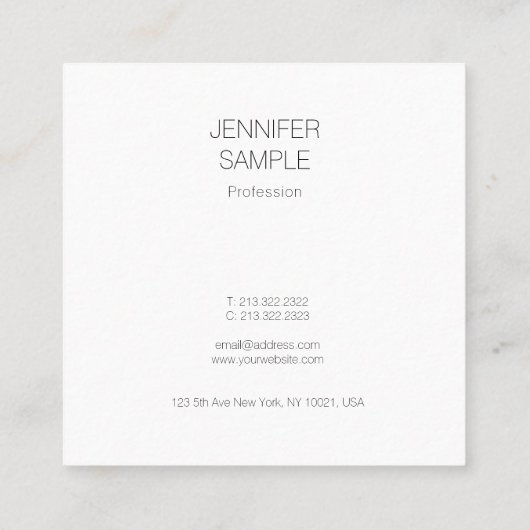 Minimale moderne luxe Sjabloon voor luxe luxemburg Vierkante Visitekaartje (Achterkant)