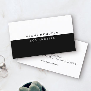 Minimale moderne luxe zwart en wit eenvoudig visitekaartje