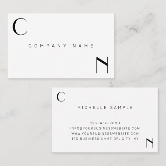 Minimale moderne luxemburgmonogrammen voor en acht visitekaartje (Voorkant / Achterkant)