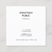 Minimale moderne luxemburgse gladde top vierkante visitekaartje (Achterkant)