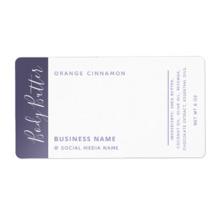 Minimale moderne luxepografie witte lavender etiket