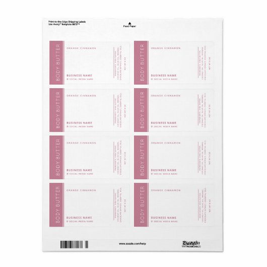 Minimale moderne luxetiket wit label (Full Sheet)
