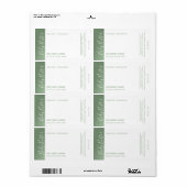 Minimale moderne luxetypografie wit groen etiket (Full Sheet)