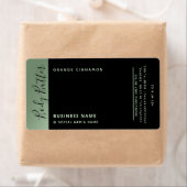 Minimale moderne luxetypografie zwart groen etiket (Insitu)