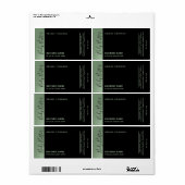 Minimale moderne luxetypografie zwart groen etiket (Full Sheet)