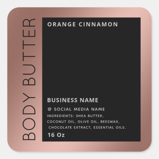 Minimale moderne luxetypotrope producten vierkante sticker (Voorkant)