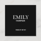 Minimale moderne make-up artist zwart wit vierkante visitekaartje (Voorkant)
