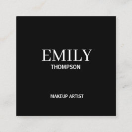 Minimale moderne make-up artist zwart wit vierkante visitekaartje