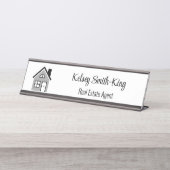 Minimale moderne makelaar bureau naambordje (Voorkant)