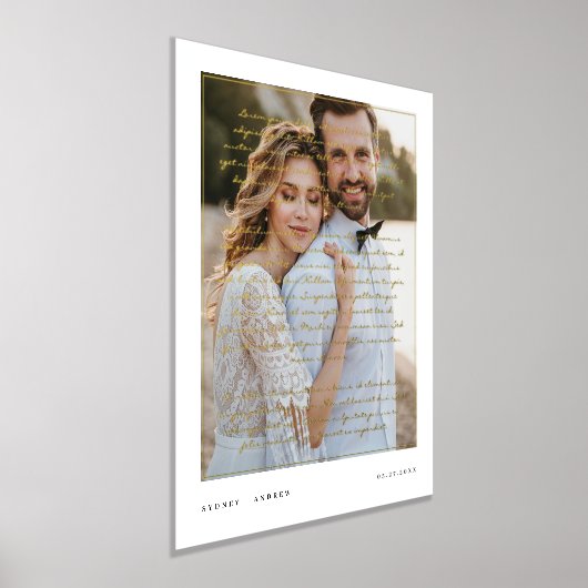 Minimale moderne Manuscript Wedding Vow Overlay Fo Folie Afdrukken (Laagn)