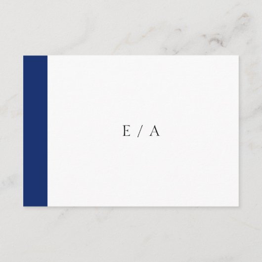 Minimale moderne marine blauwe QR code elegante br RSVP Kaartje (Achterkant)