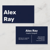 Minimale moderne marine White Visitekaartje (Voorkant / Achterkant)