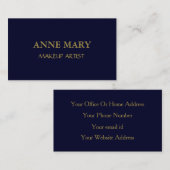 Minimale moderne marineblauw goudmakreel visitekaartje (Voorkant / Achterkant)