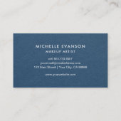 Minimale moderne marineblauw visitekaartje (Achterkant)