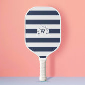 Minimale moderne marinestripe - aangepast monogram pickleball paddle