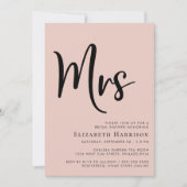 Minimale moderne mevrouw Blush Pink Vrijgezellenfe Kaart (Voorkant)