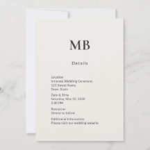 Minimale moderne micro-huwelijksdetails kaart