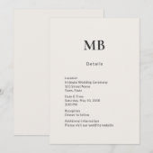 Minimale moderne micro-huwelijksdetails kaart (Voorkant / Achterkant)