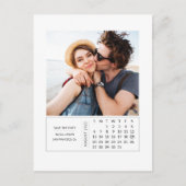 Minimale Moderne Mini Kalender Bewaar de Datum Fot Aankondigingskaart (Voorkant)