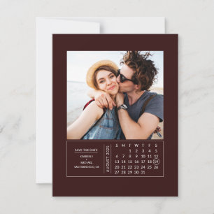 Minimale moderne minikalender waarop de datum-foto save the date
