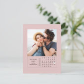 Minimale moderne minikalender waarop de datum-foto save the date (Staand voorkant)