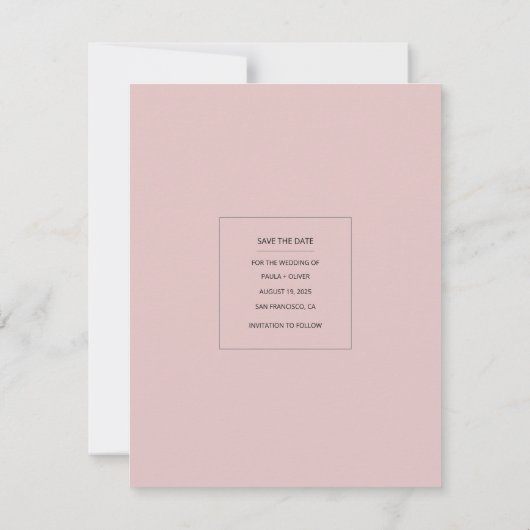 Minimale moderne minikalender waarop de datum-foto save the date (Achterkant)