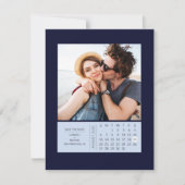 Minimale moderne minikalender waarop de datum-foto save the date (Voorkant)