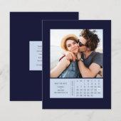 Minimale moderne minikalender waarop de datum-foto save the date (Voorkant / Achterkant)