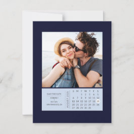 Minimale moderne minikalender waarop de datum-foto save the date