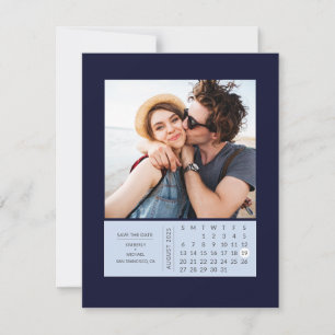 Minimale moderne minikalender waarop de datum-foto save the date
