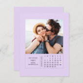 Minimale moderne minikalender waarop de datum-foto save the date (Voorkant / Achterkant)
