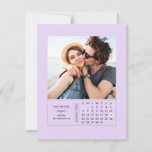 Minimale moderne minikalender waarop de datum-foto save the date