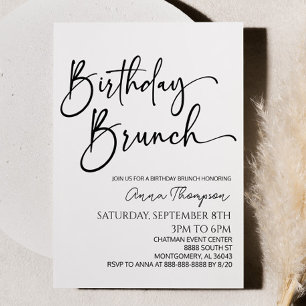 Minimale Moderne Minimalistische Verjaardag Brunch Kaart